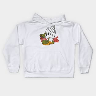 old school tattoo praying hands Kids Hoodie